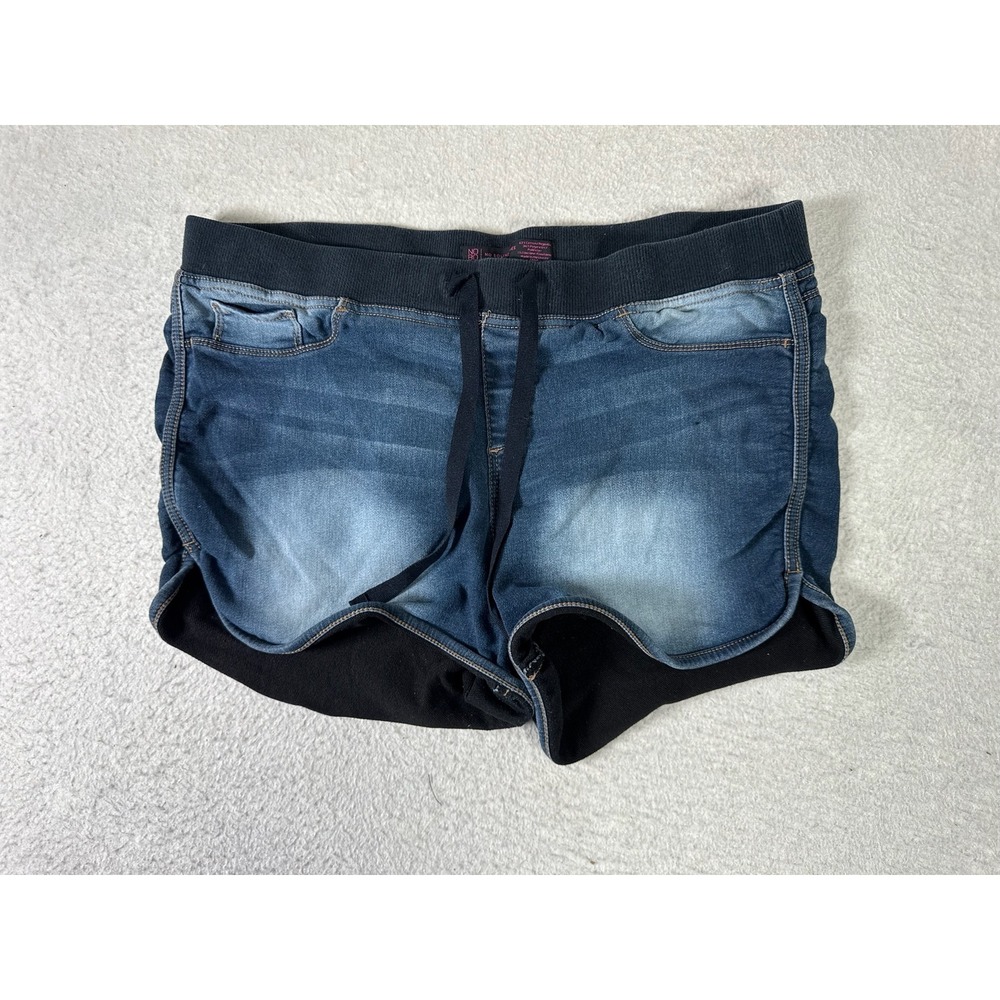 No Boundaries Denim Shorts Juniors XL 15-17 Blue Good Elastic Waist Drawstring
